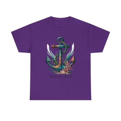 Anchor & Faith Unisex Heavy Cotton Tee - Hebrews 6:19 Inspirational Tee
