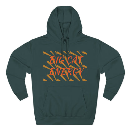 Big Cat Energy Hoodie - Three-Panel Fleece with Tiger Design, Animal Lover Gift, Cozy Sweatshirt, Unisex Fashion