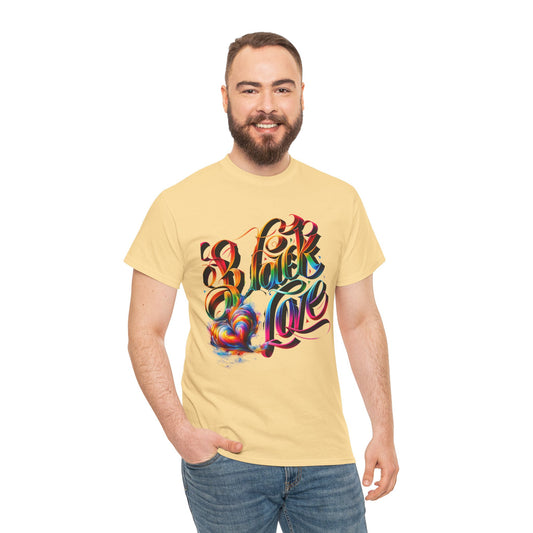 Colorful Love Graphic Tee | Unisex Heavy Cotton T-Shirt, black love
