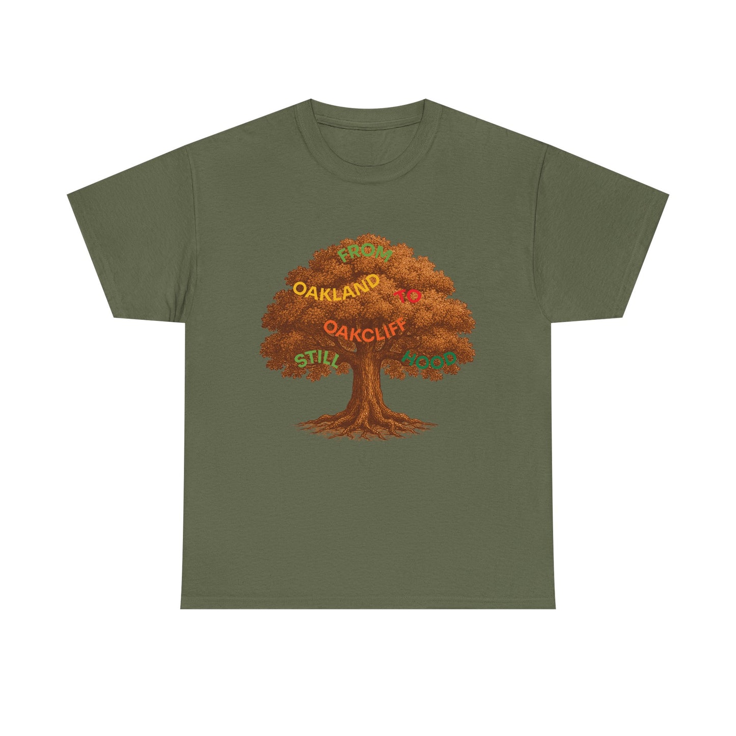 Oakland To Oakcliff Tree Unisex Cotton Tee, Nature Lover Gift, Casual Wear, Eco-Friendly Apparel, Unique Tree Graphic T-Shirt