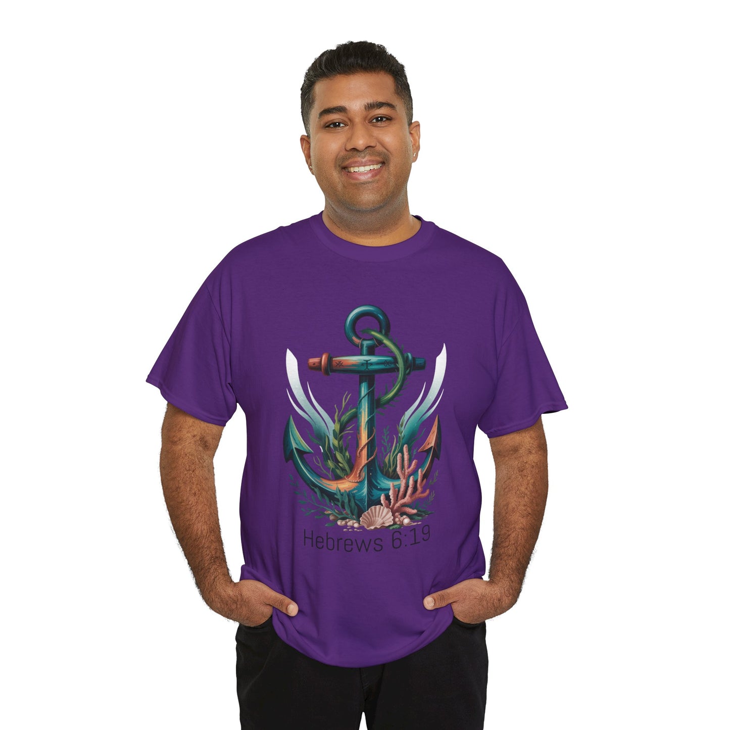 Anchor & Faith Unisex Heavy Cotton Tee - Hebrews 6:19 Inspirational Tee