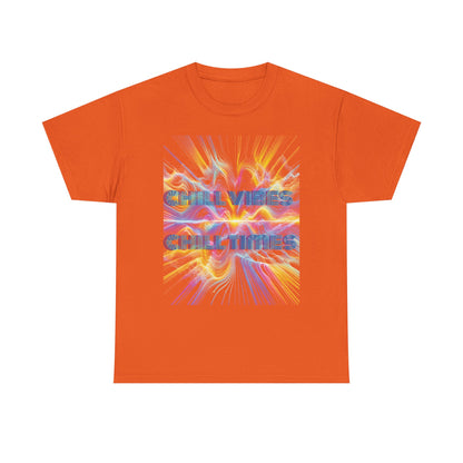 Chill Vibes Unisex Heavy Cotton Tee, Comfortable Casual T-Shirt, Streetwear Style, Perfect Gift for Friends, Summer Vibes Tee