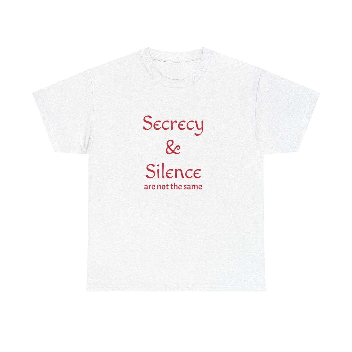 Secrecy & Silence Unisex Heavy Cotton Tee, Perfect for Thoughtful Conversations, Gift for Friends, Comfortable Casual Wear, Great for Events