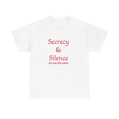 Secrecy & Silence Unisex Heavy Cotton Tee, Perfect for Thoughtful Conversations, Gift for Friends, Comfortable Casual Wear, Great for Events