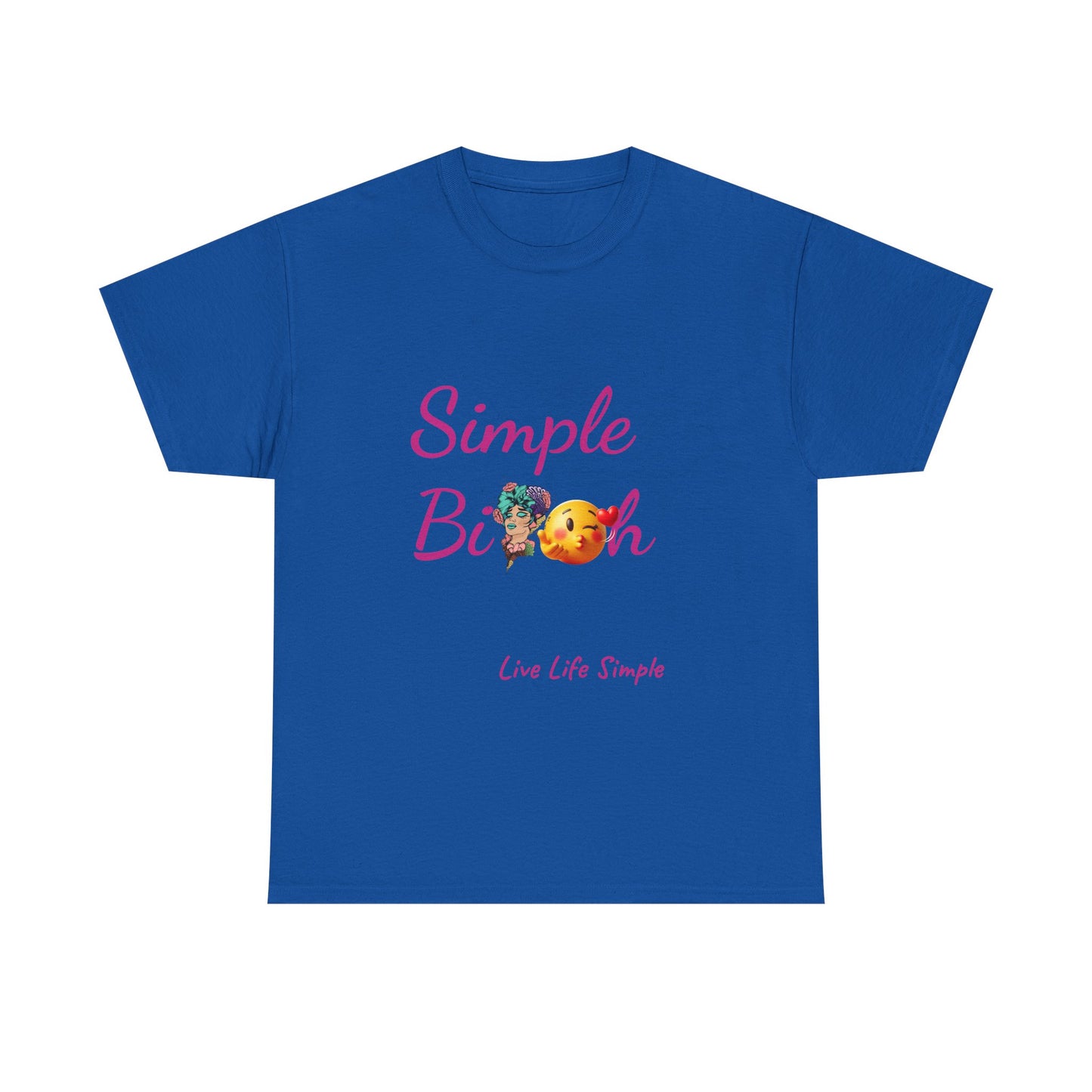 Simple Bit@# Vibes Unisex Heavy Cotton Tee, Cute Graphic Tee, Casual Summer Shirt, Gift for Friends, Everyday Wear, Live Life Simple